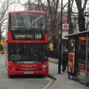 LED displays mounted on London's bus stops