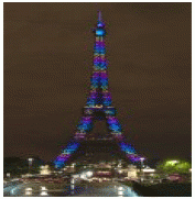 Eiffel Tower celebrating 120 years using LED's