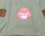 Flexible, interactive LED displays integrated into quirky t-shirts