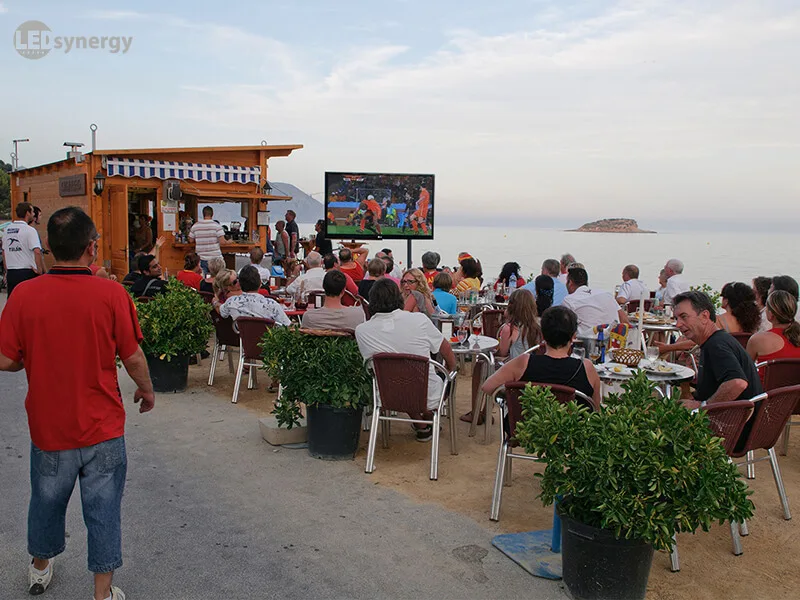 beach bar outdoor tv football fans