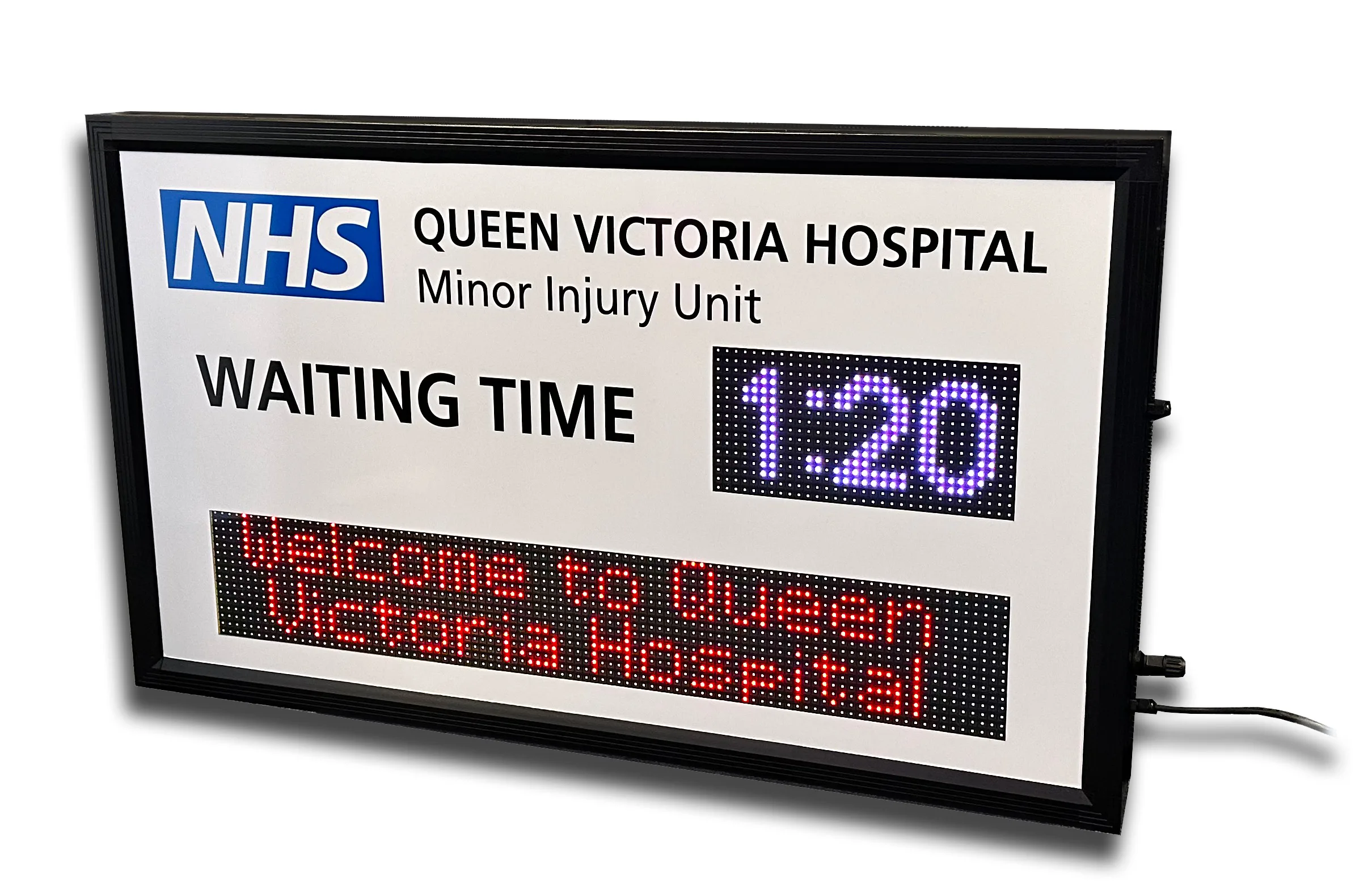 Queen Victoria Hospital - 1200mm x 700mm - P10 - 96 x 16 pixels